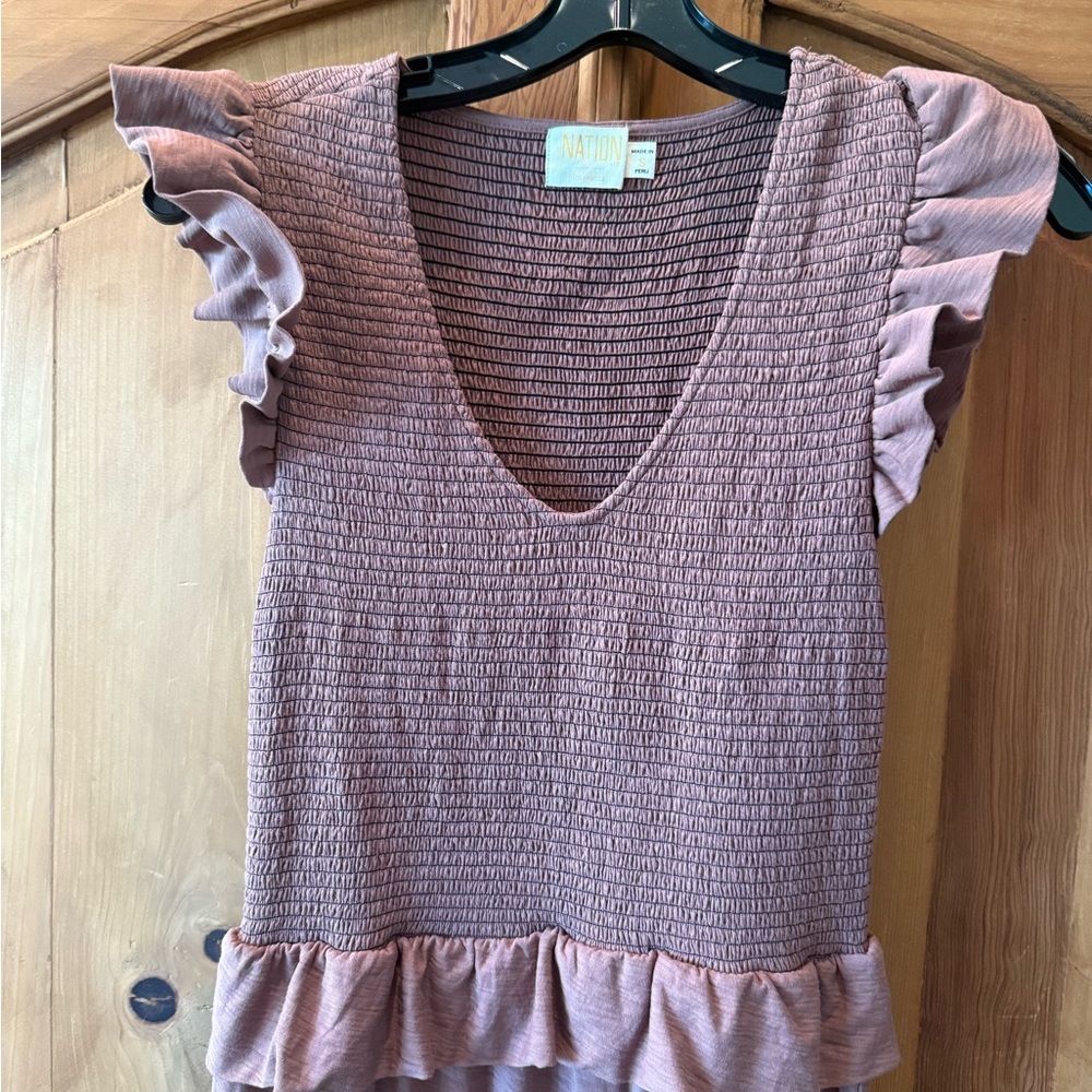 Nation LTD - Fabienne Fused Ruffle Dress in Mojave Sz:Small - Picture 9 of 14